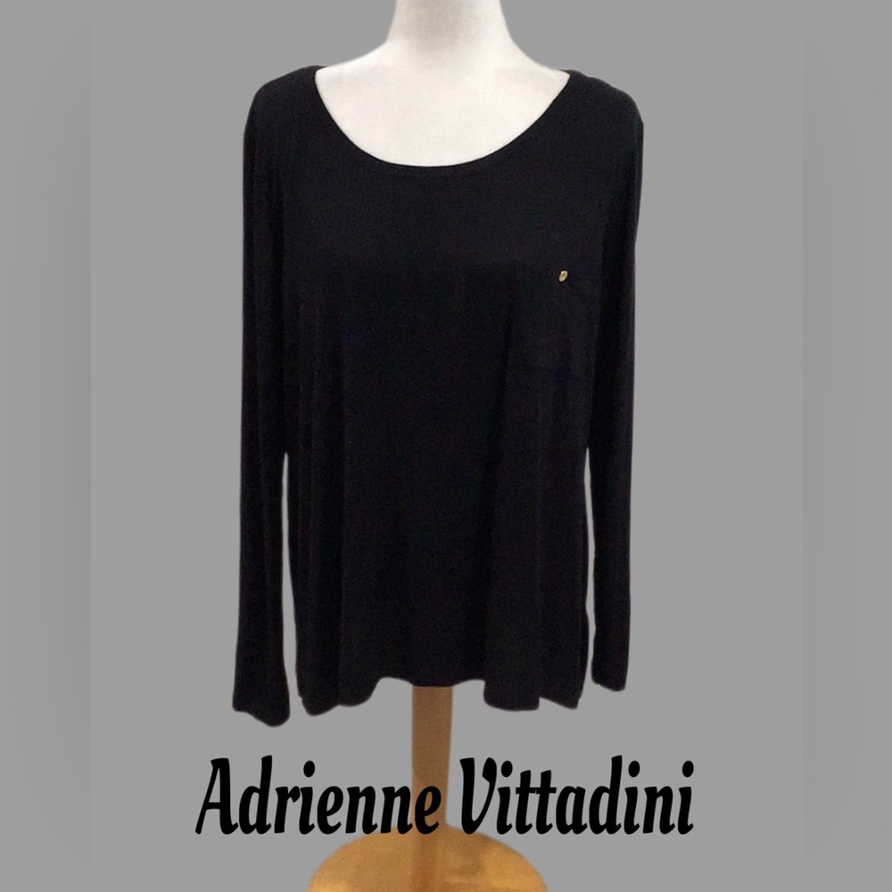 Adrienne Vittadini Tunic, Black, Size‎ XL